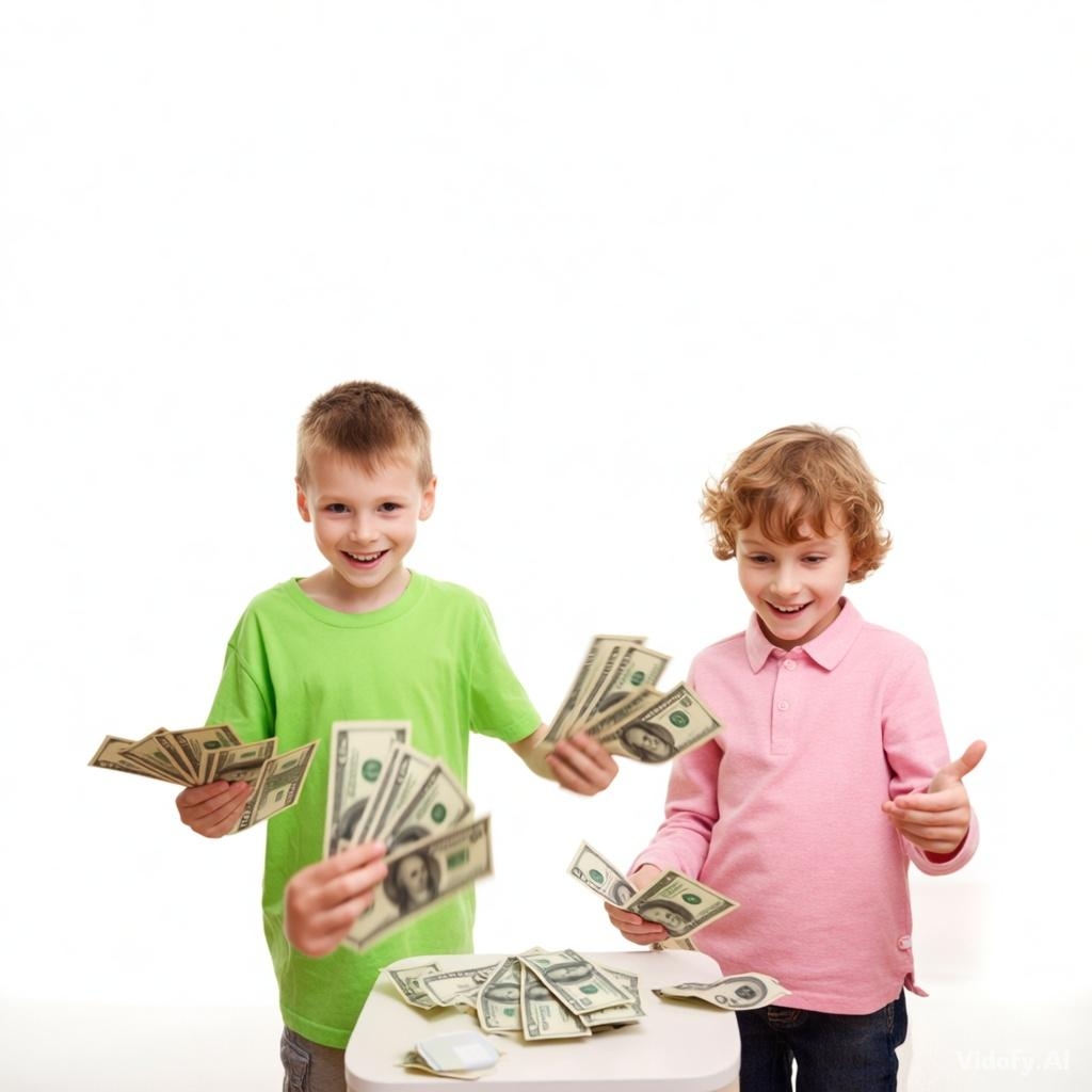 Money with kids playing