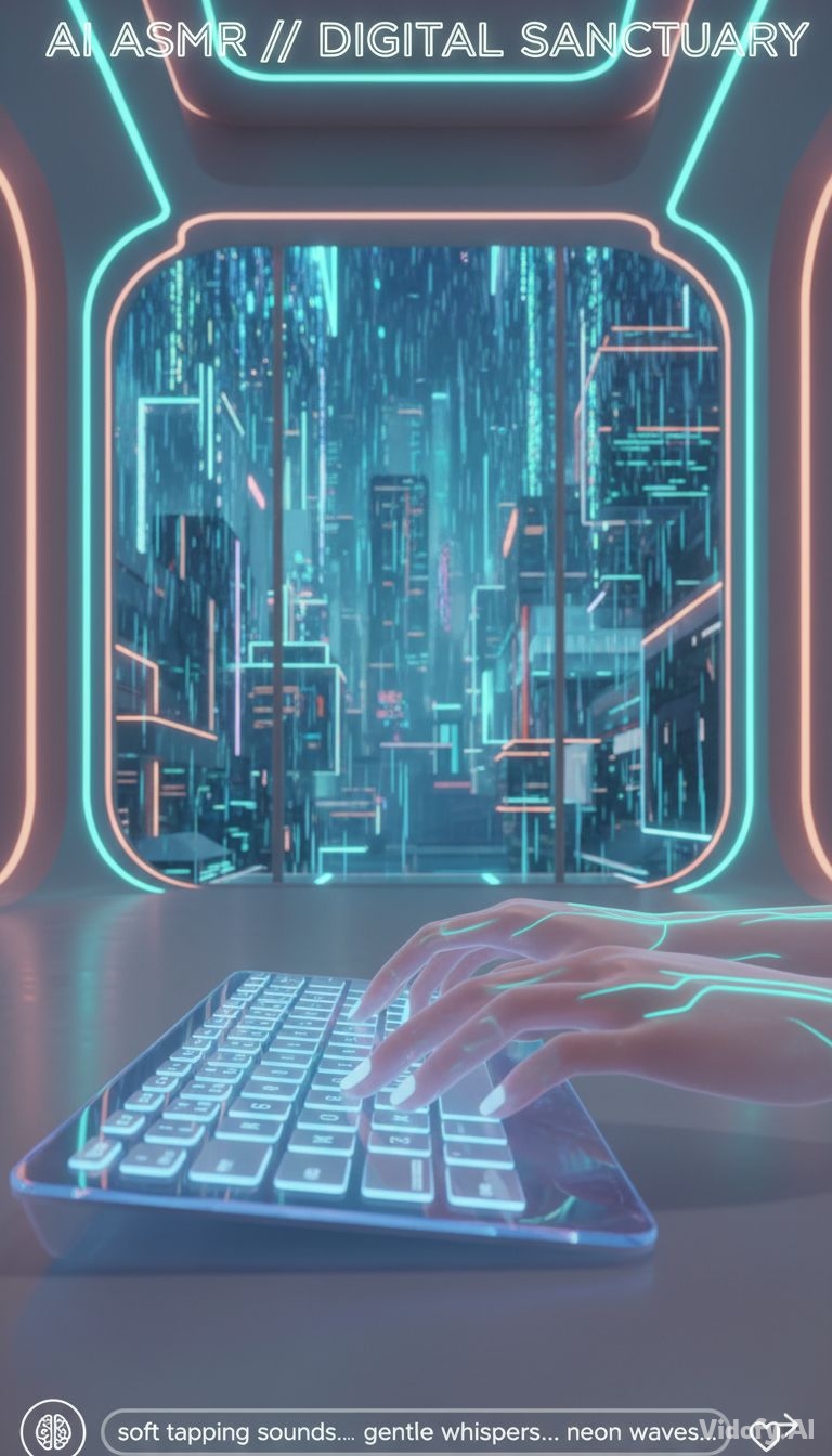 Create a trending ASMR-style AI video featuring a calming digital