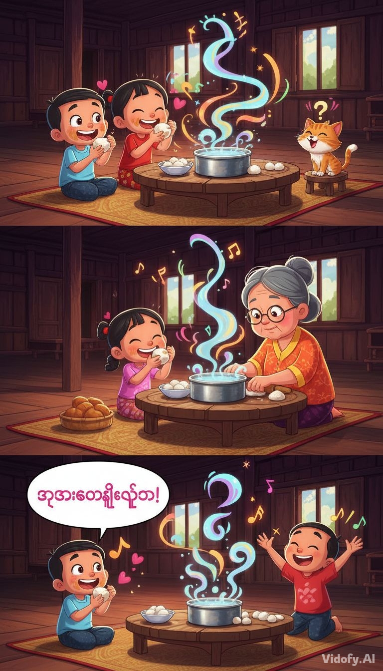 Scene 1: မနက်အိမ်တွင်း