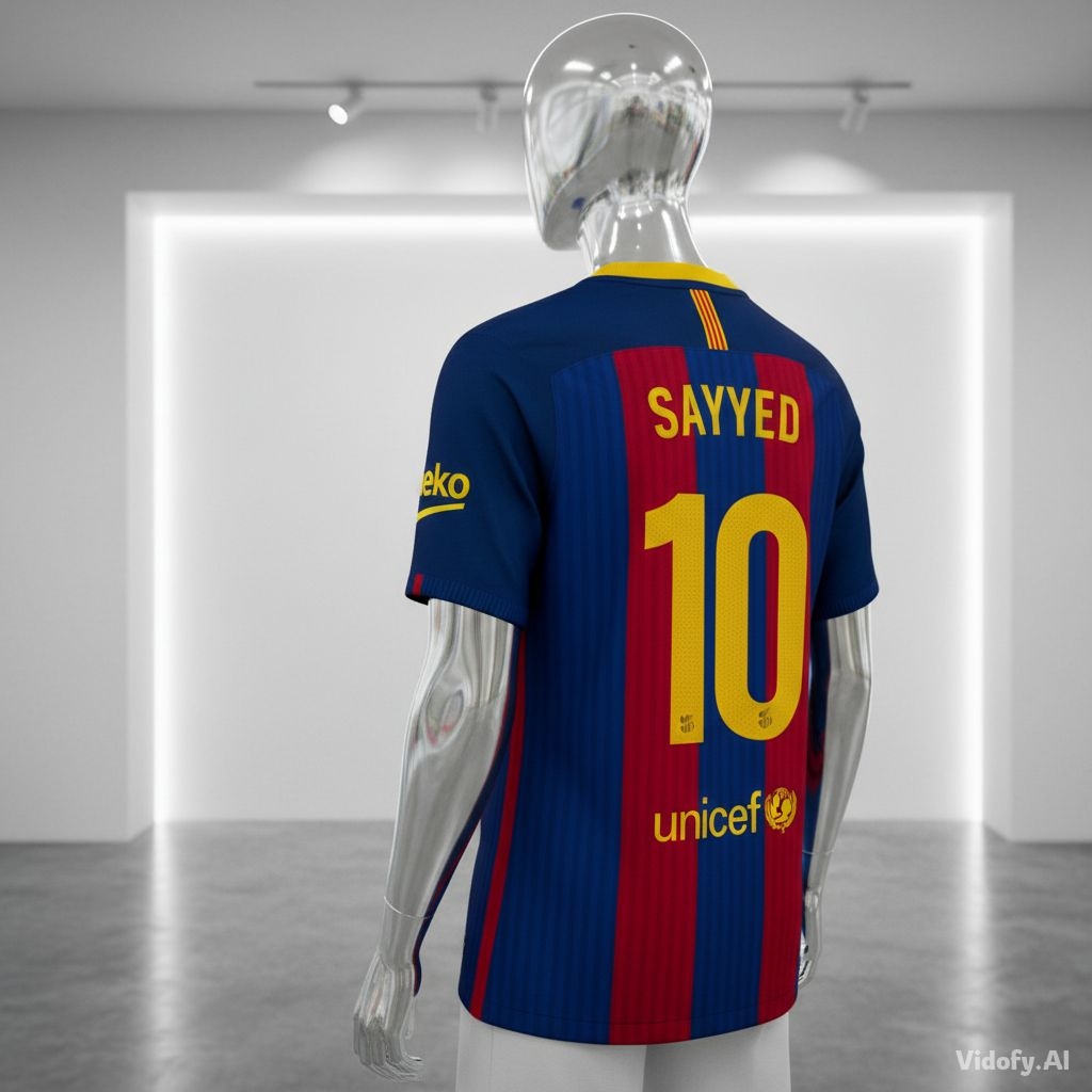 Generate an image of 2014/2015 FCB jersey with number 10 and SAYY